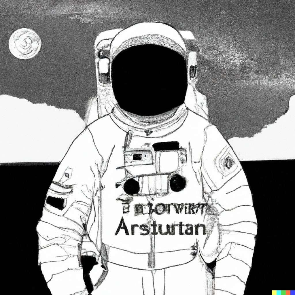 an astronaut, travel poster